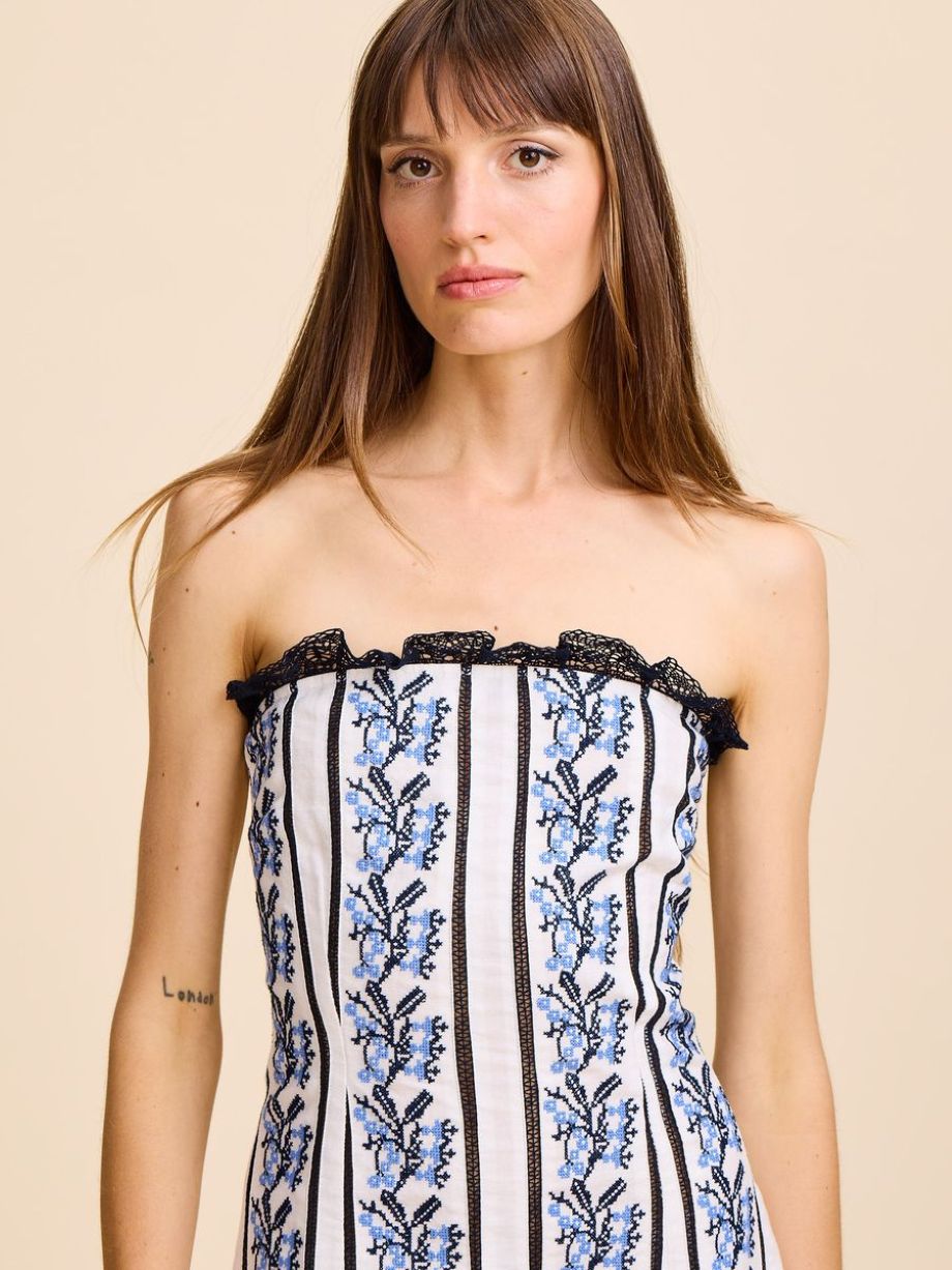 Mille Liliana Embroidered Dress - Santorini