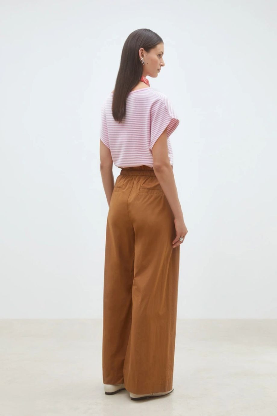 Suncoo Jayden Wide-Leg Drawstring Pant - Tabac