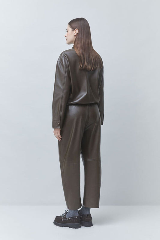 Suncoo Just Faux Leather Pant - Prune