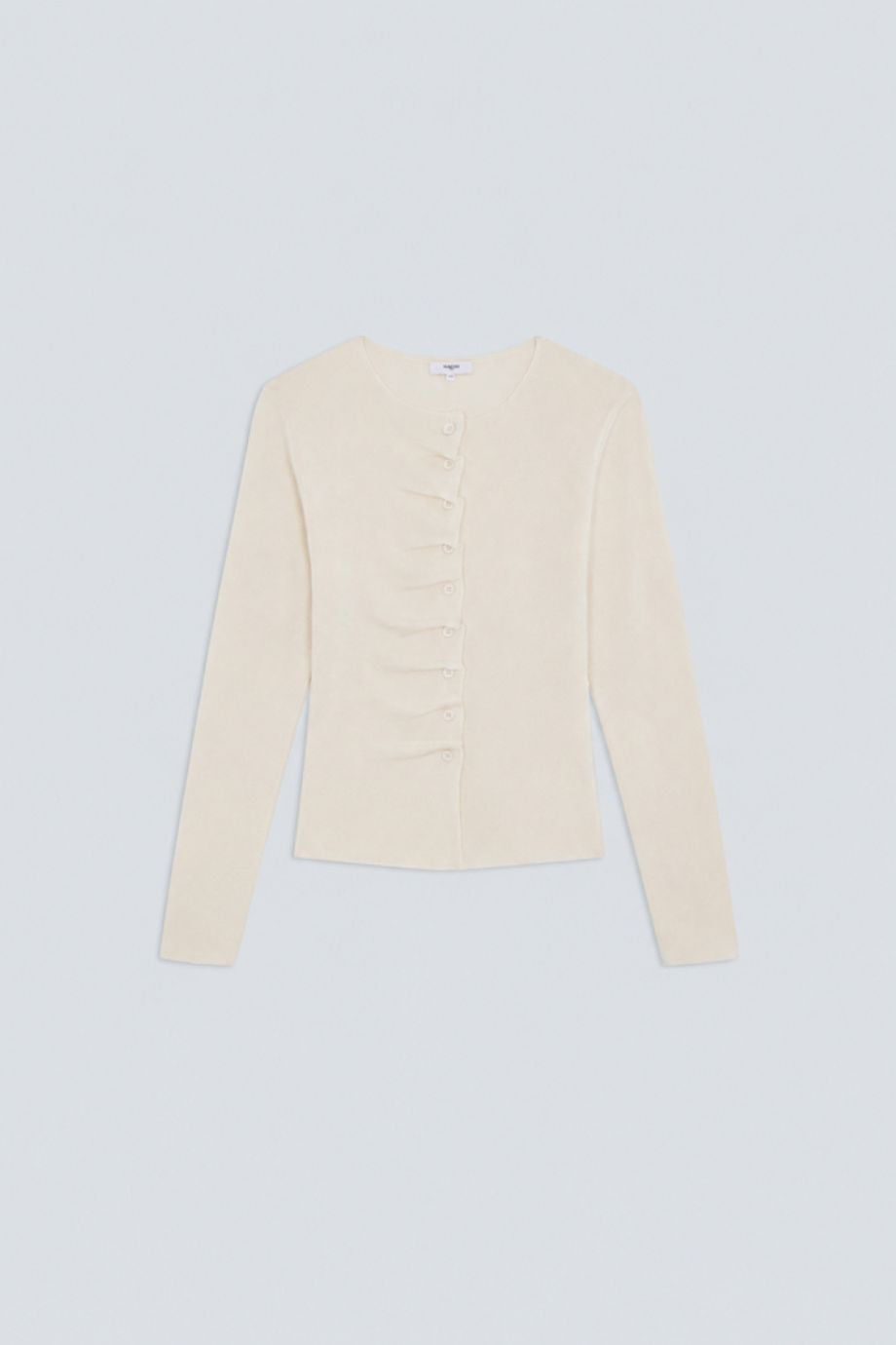 Suncoo Gamira Buttondown Pleated Cardigan - Blanc Casse