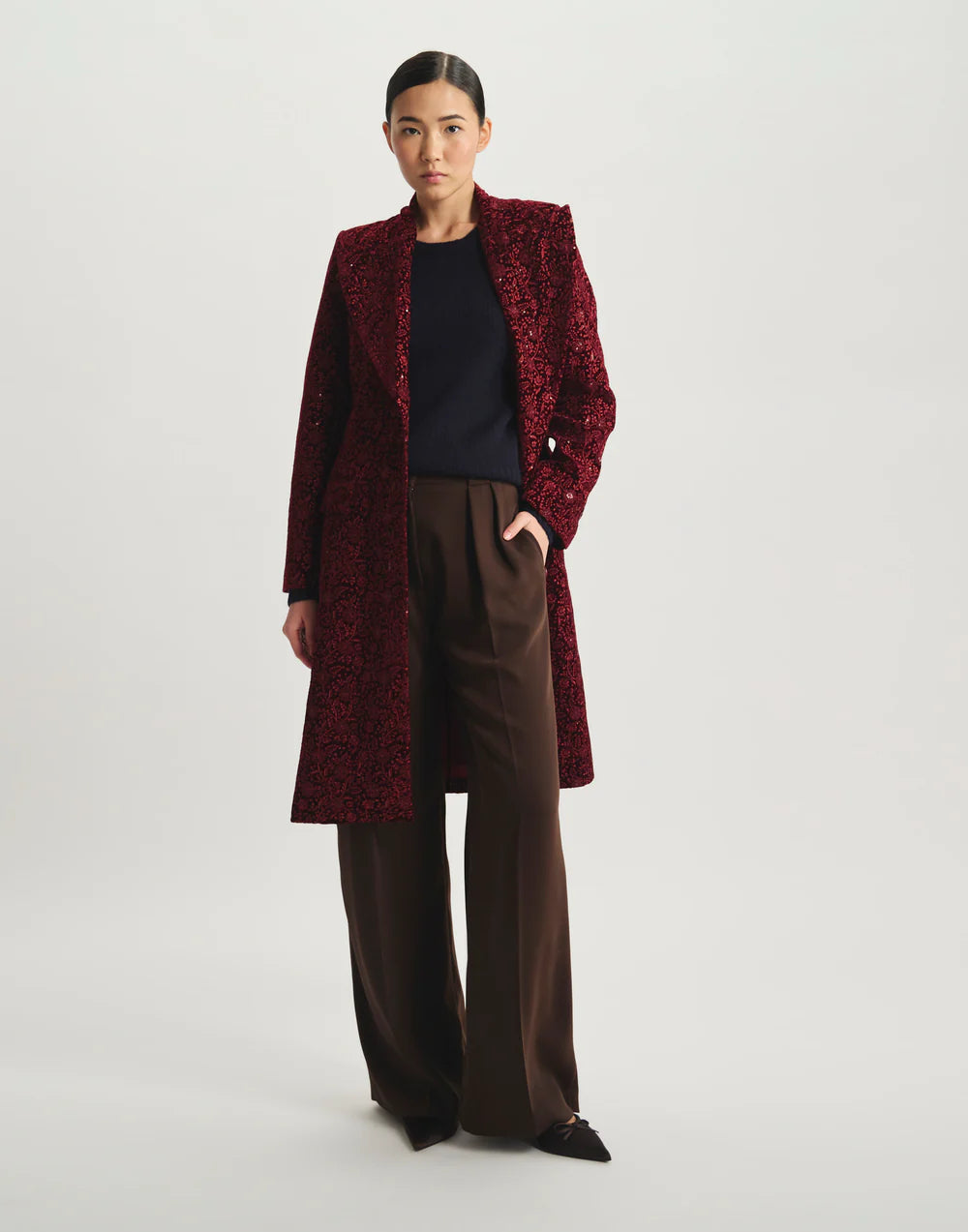 Ines de la Fressange Zahee Coat - Burgundy