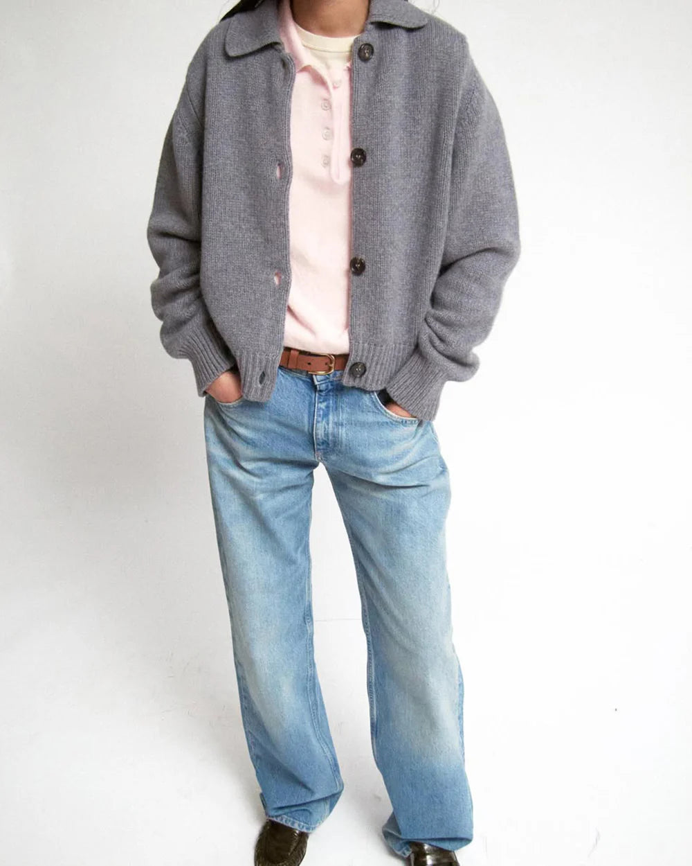 &Daughter Winnie Collared Jacket - Grey