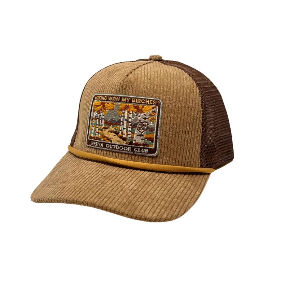 Freya Hiking With My Birches Corduroy Trucker Hat - Mocha