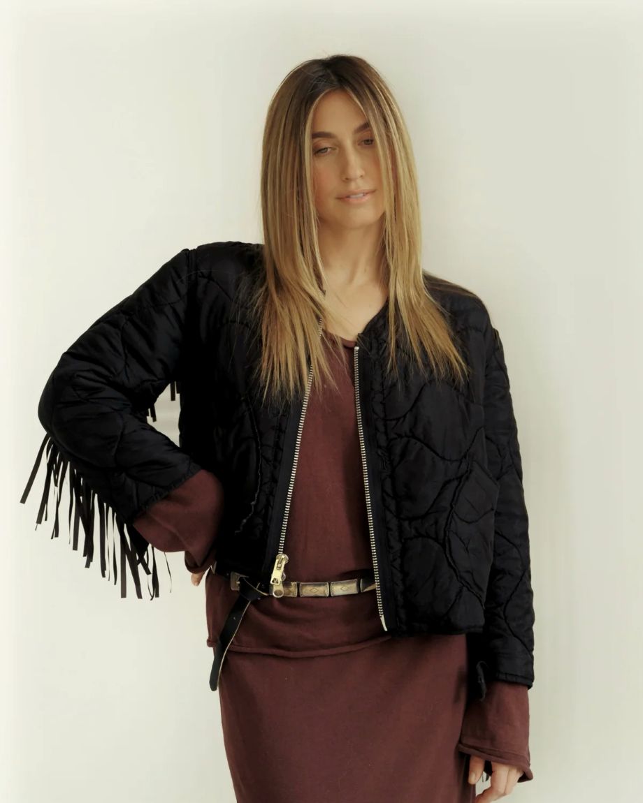 Sloppy Seconds Military Liner Jacket with Fringe - Black