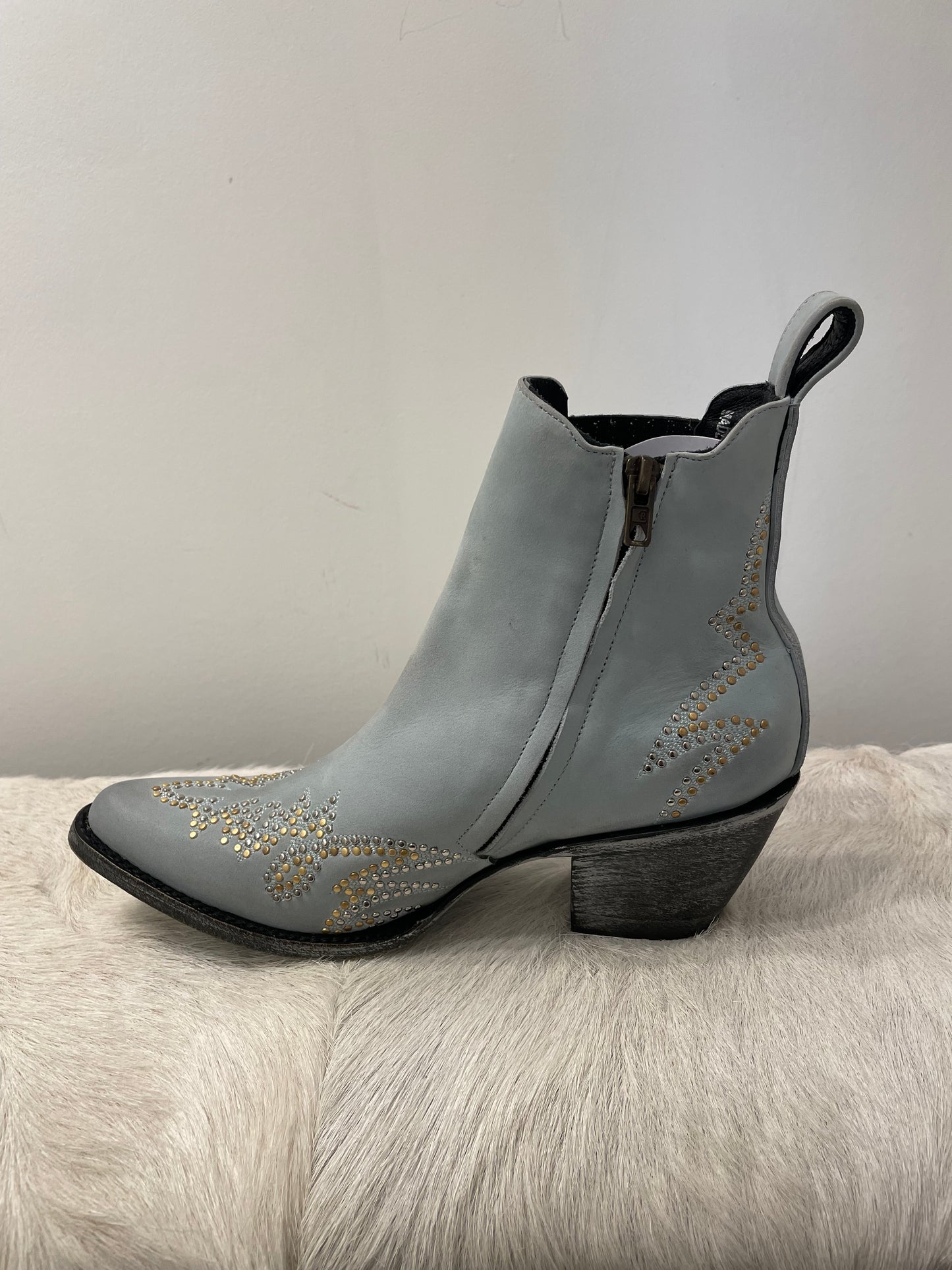 Mexicana Luxor Zip Ankle Boot - Sky Blue