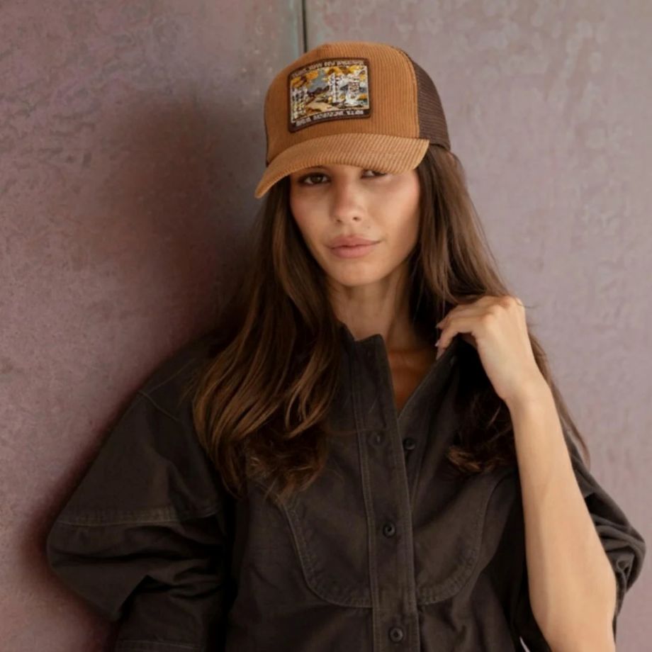 Freya Hiking With My Birches Corduroy Trucker Hat - Mocha