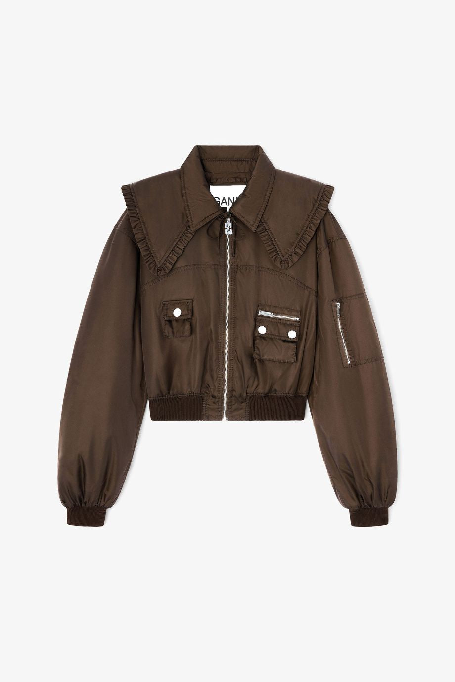 Ganni Duchesse Nylon Bomber Jacket - Demitasse