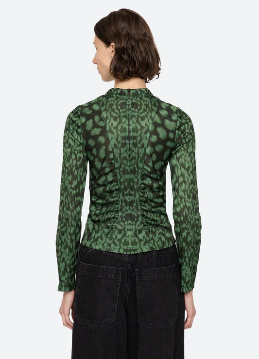 Sea-NY Claude Print Turtleneck - Green
