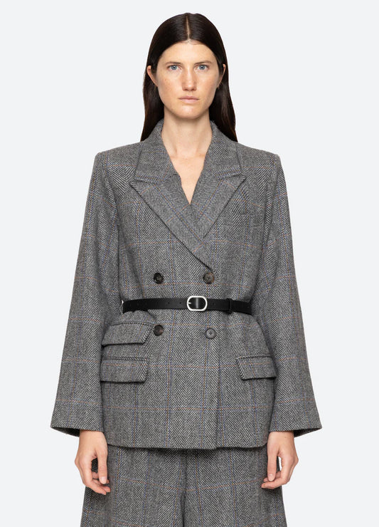 Sea-NY Eleni Belted Blazer - Grey