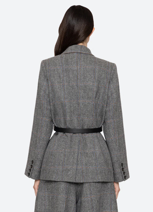 Sea-NY Eleni Belted Blazer - Grey