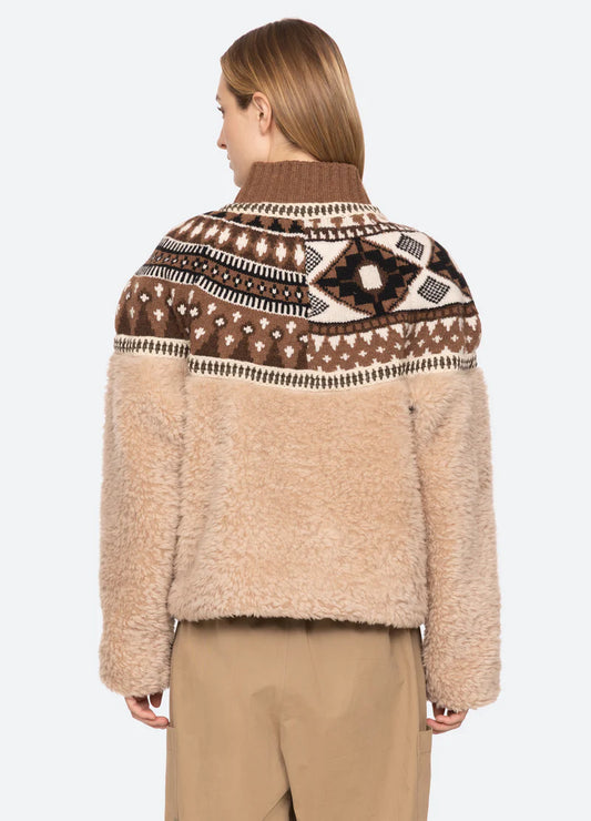 Sea-NY Linea Fair Isle Knit/Fleece Jacket - Multi