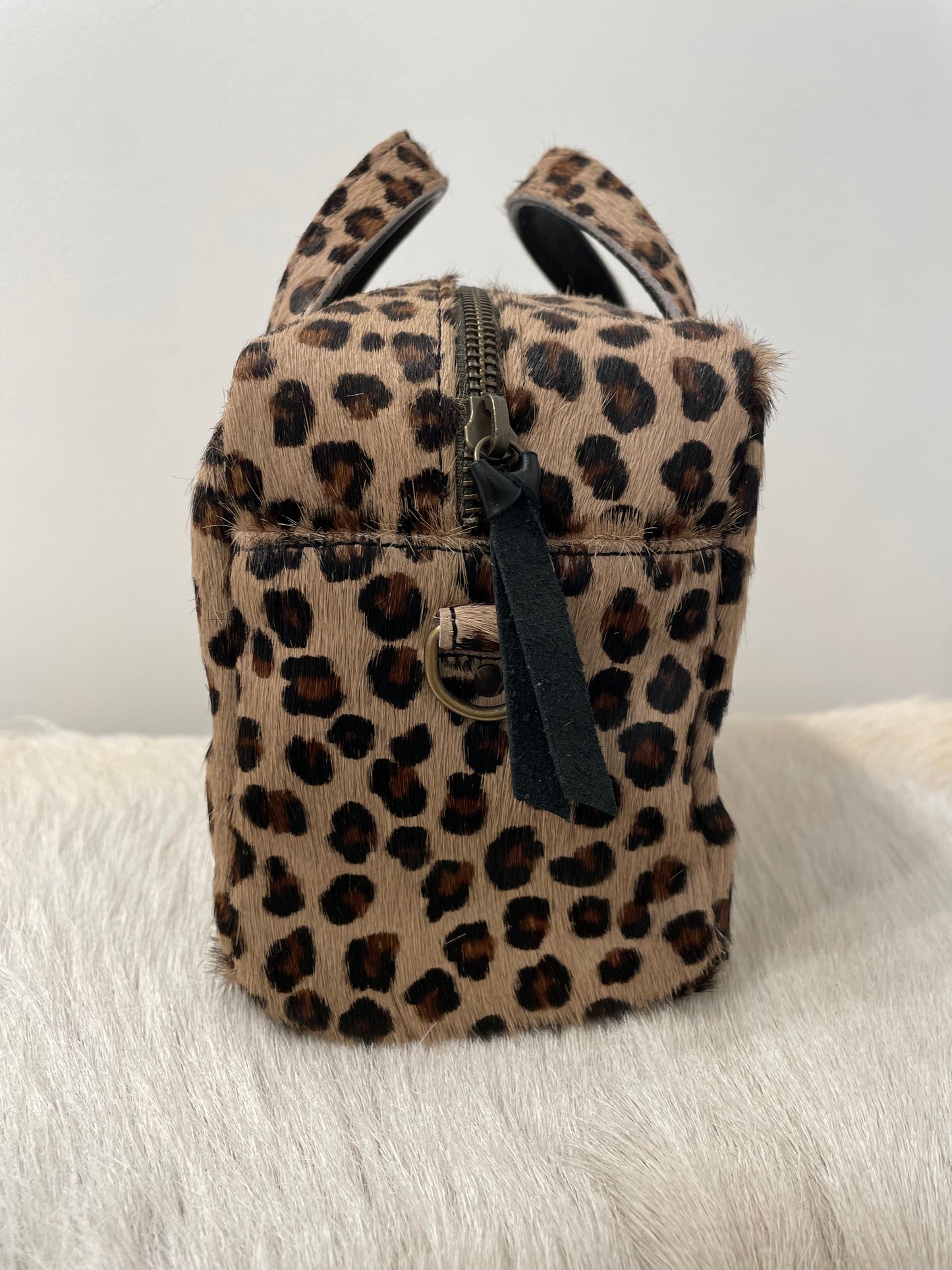 Sous les Pavés Mini Bowling Bag - Leopard