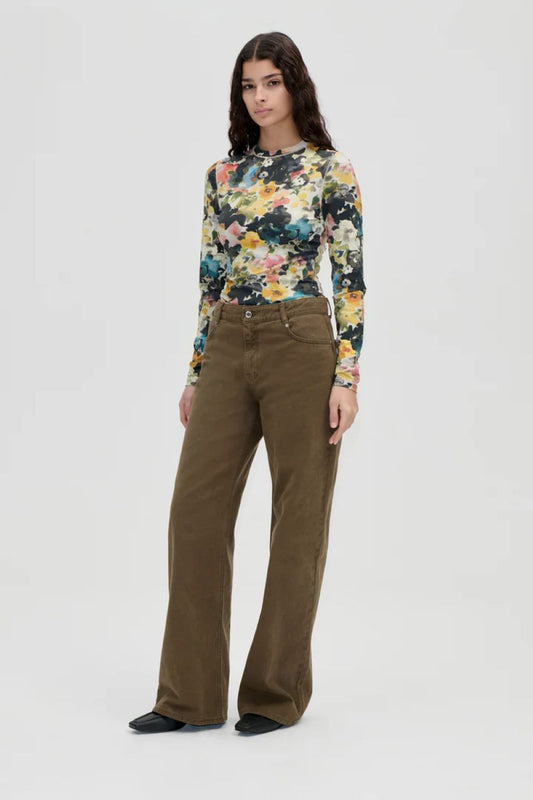Stine Goya Ephemeral Bloom Pants - Warm Khaki