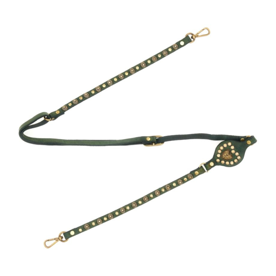 Campomaggi Heart Studs Phone Strap - Green Bottle