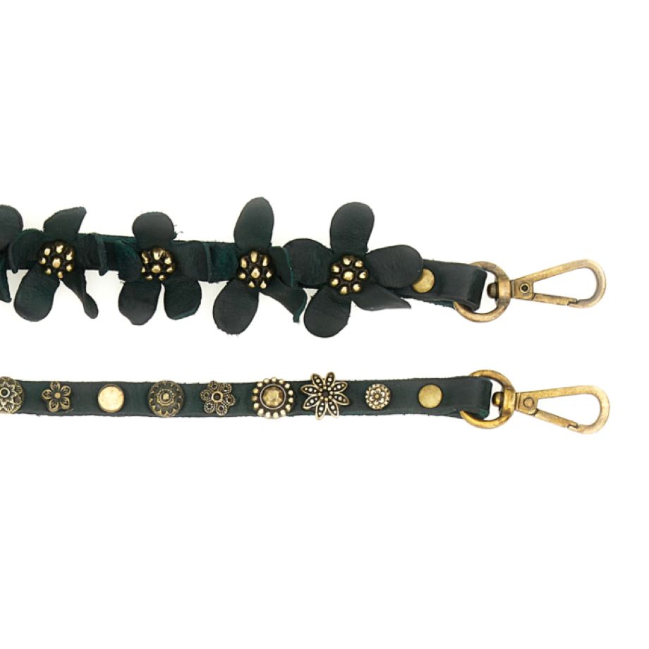 Campomaggi Flower Studs Phone Strap - Green Bottle