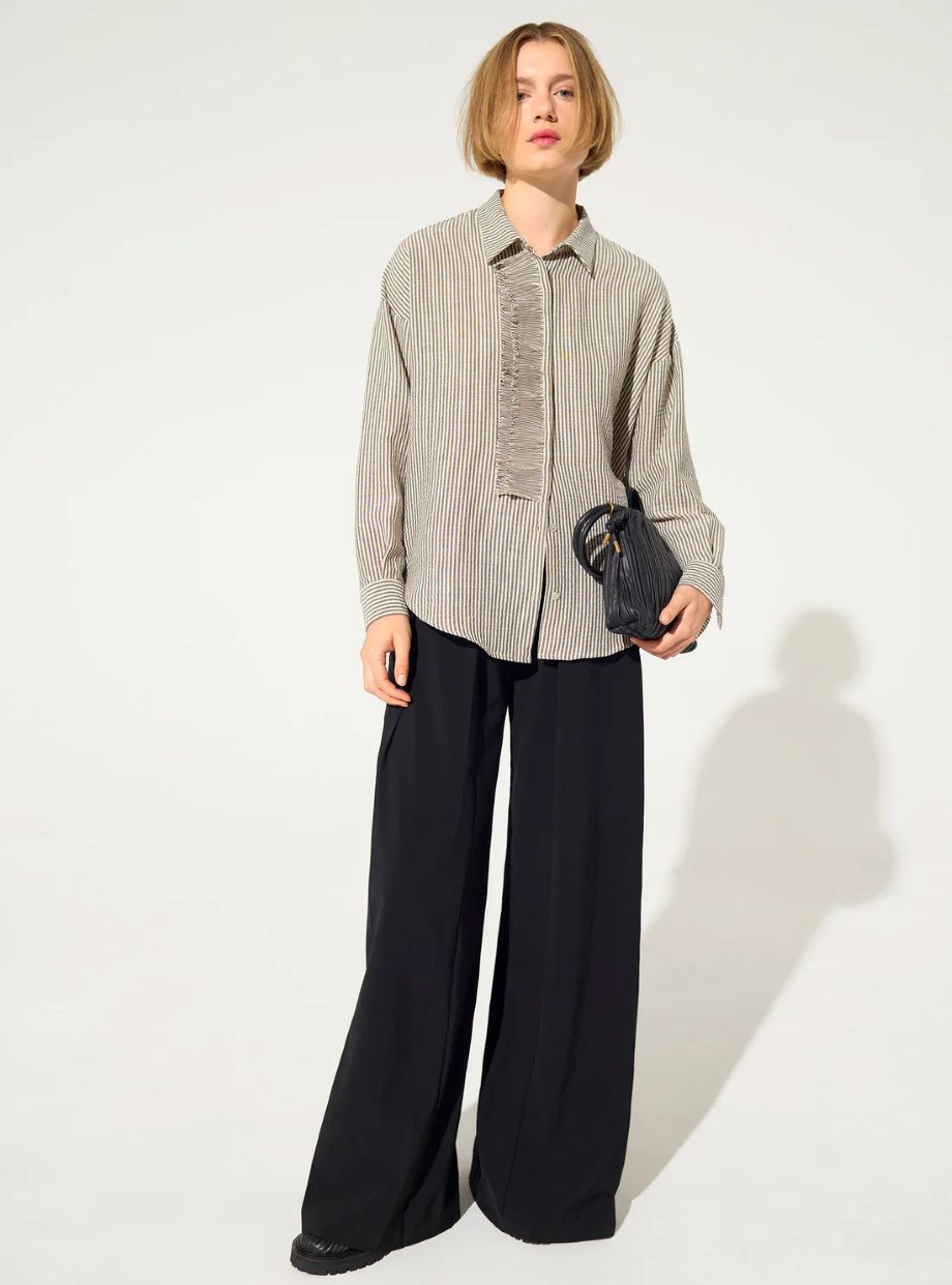Cotélac Striped Shirt - Natural/Noir