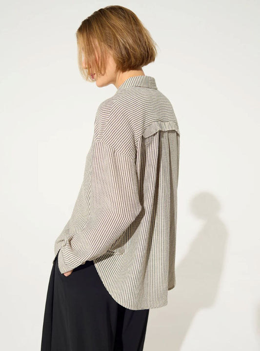 Cotélac Striped Shirt - Natural/Noir