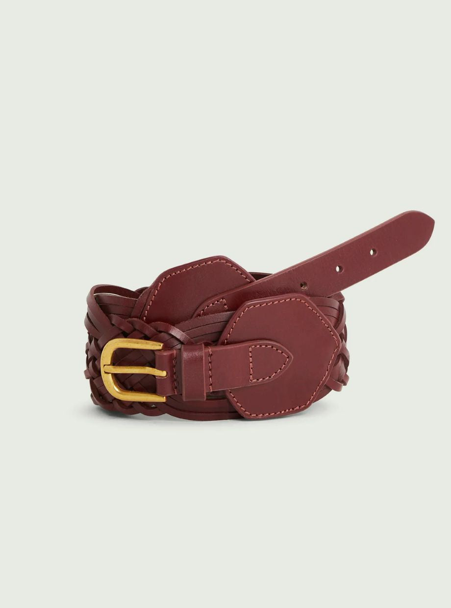 Cotélac Braided Leather Belt - Brown