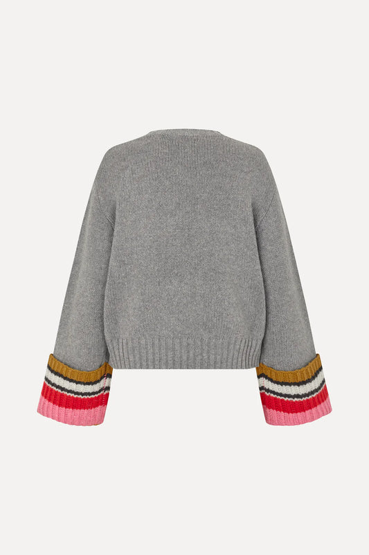 Stine Goya Chunky Sleeve Sweater - Pink Multistripes