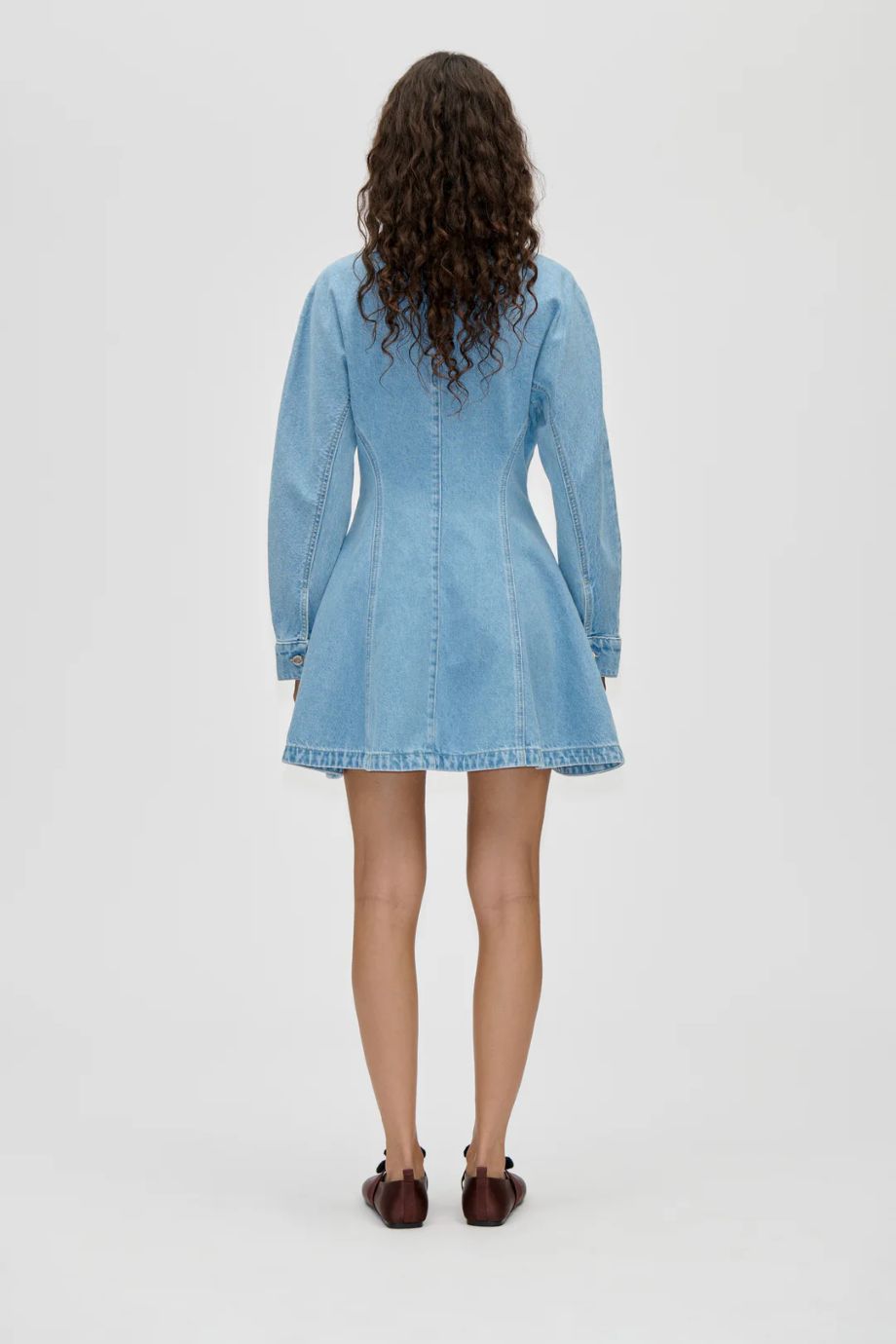 Stine Goya Collared Coat Mini Dress - Denim Blue