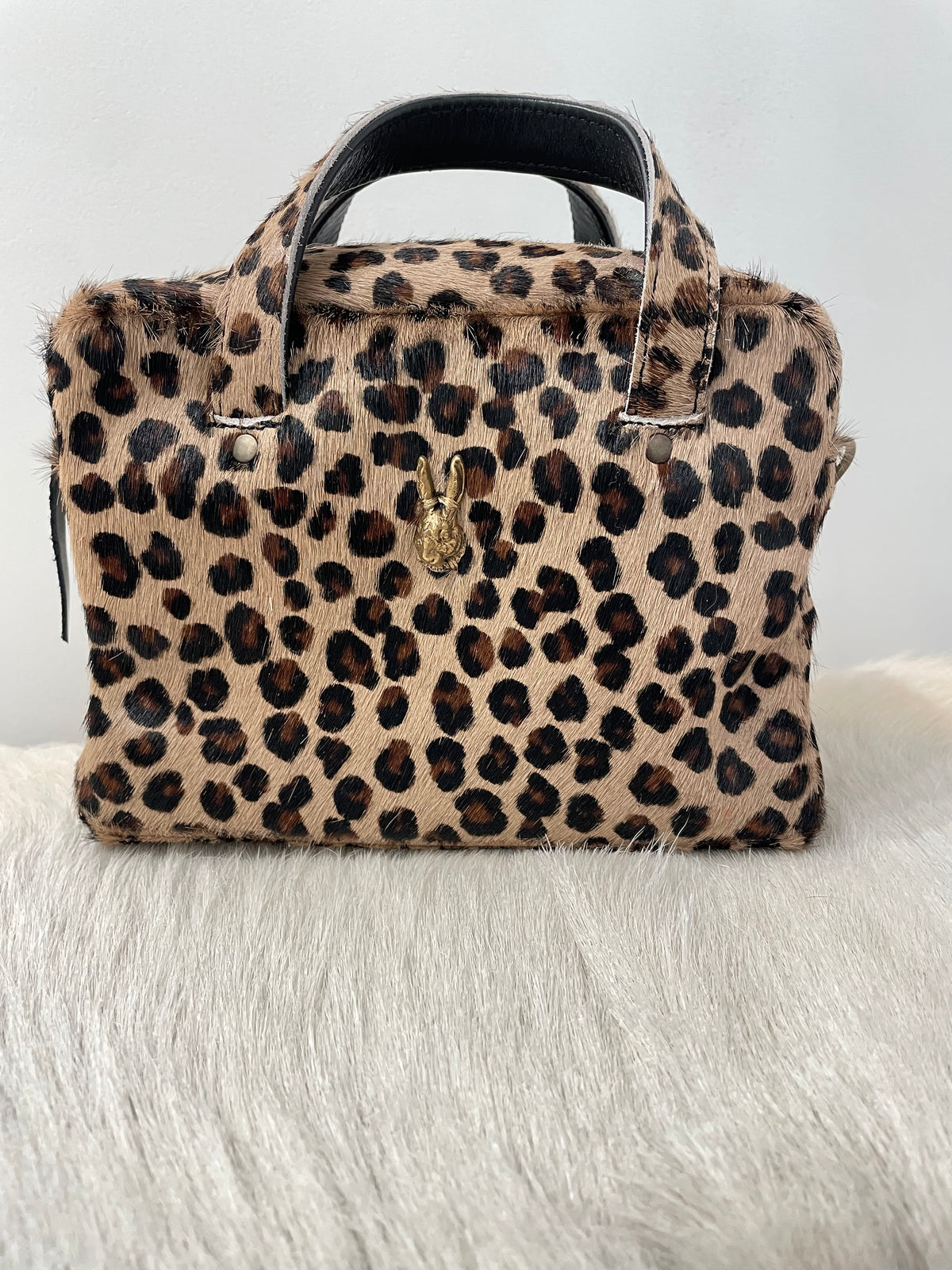 Sous les Pavés Mini Bowling Bag - Leopard