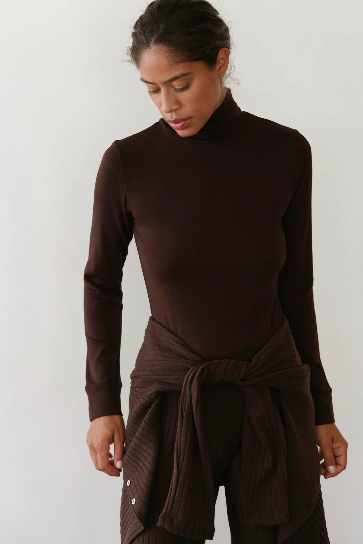 Donni Baby Rib Turtleneck - Espresso