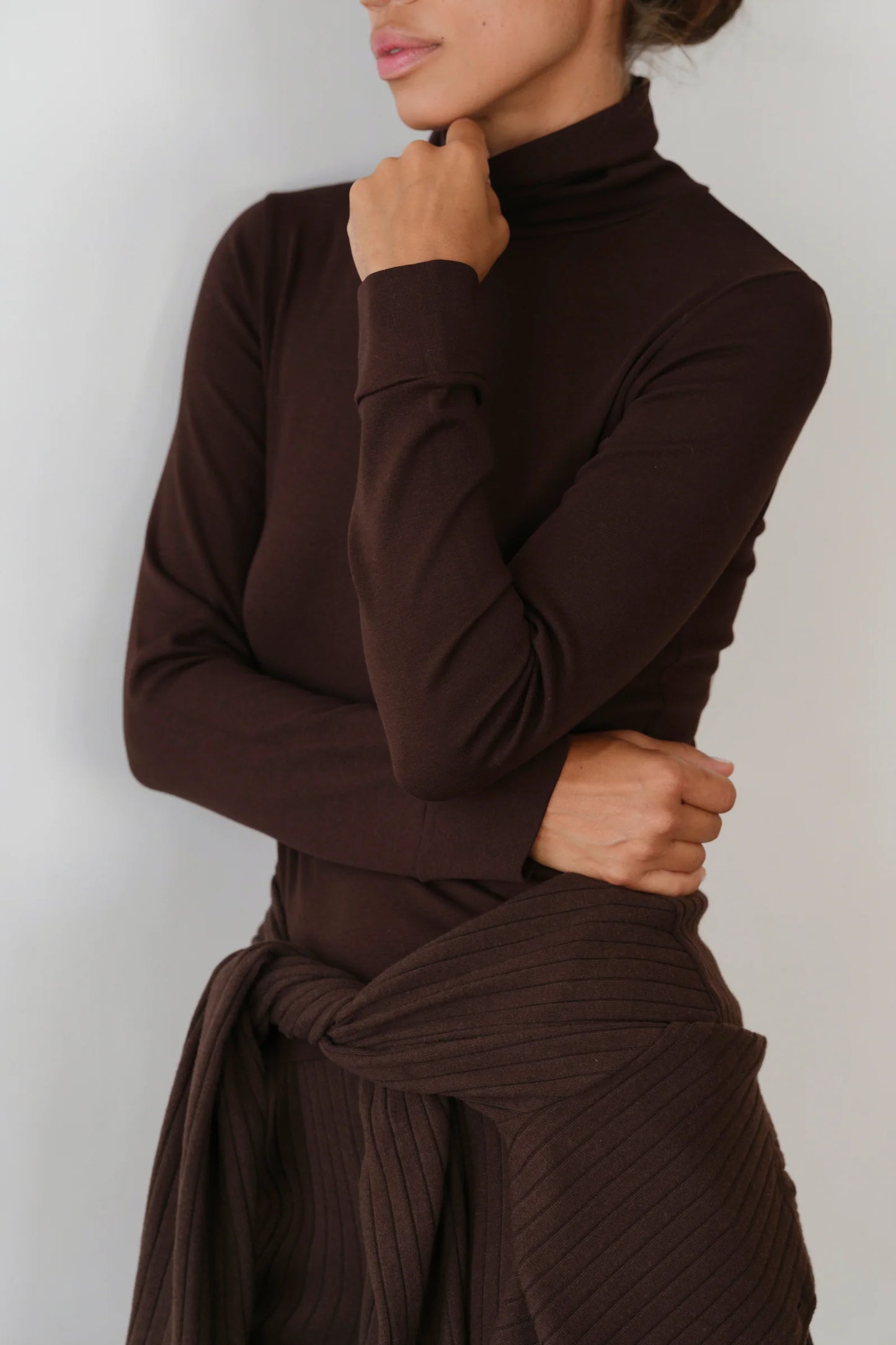Donni Baby Rib Turtleneck - Espresso