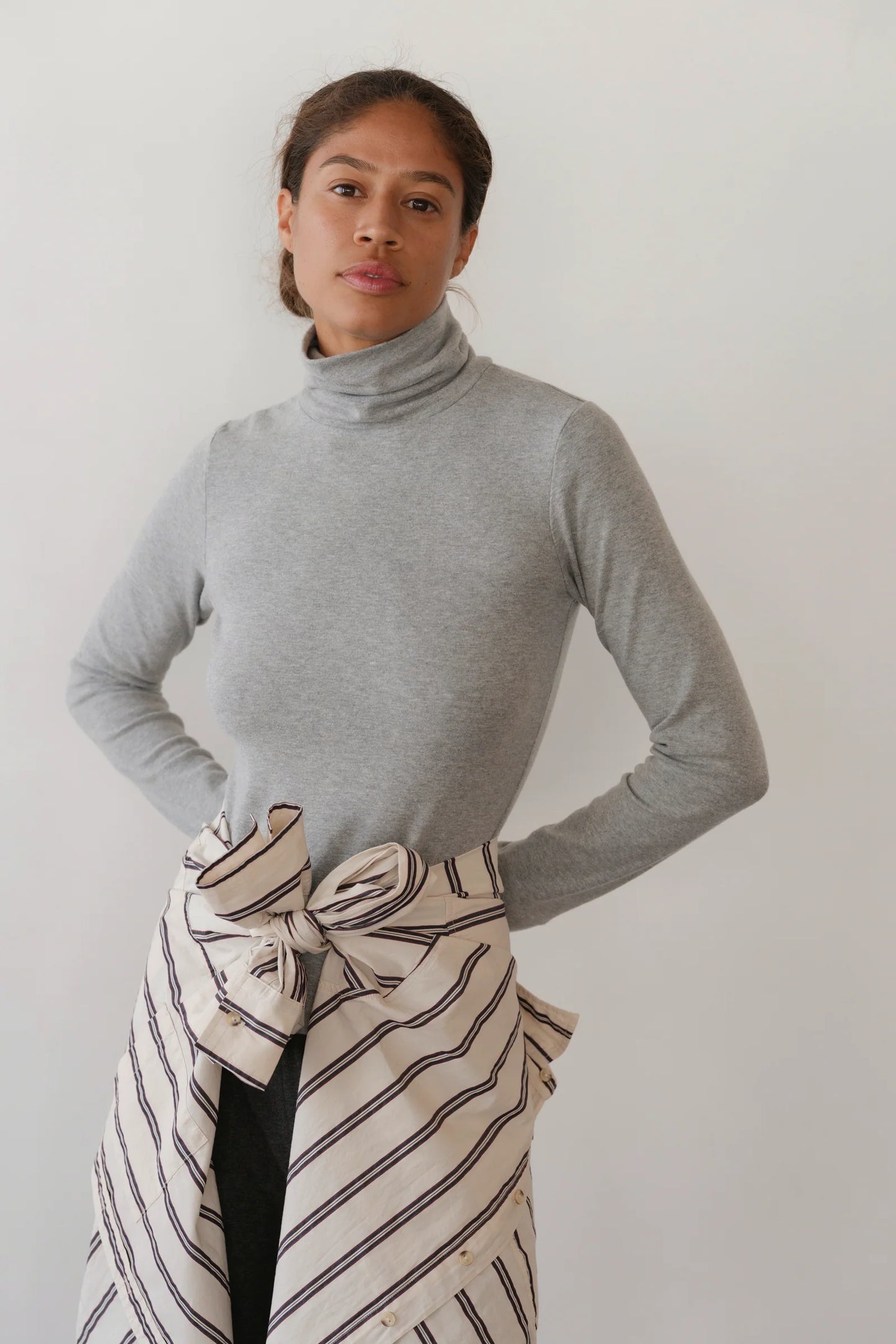 Donni Baby Rib Turtleneck - Charcoal Grey