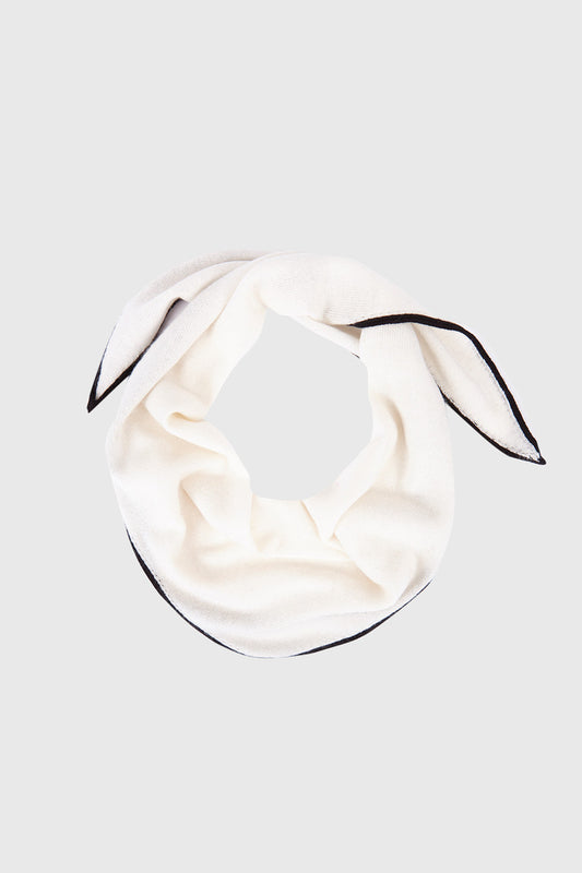 Stone Diamond Cashmere Scarf - Warm White/Black