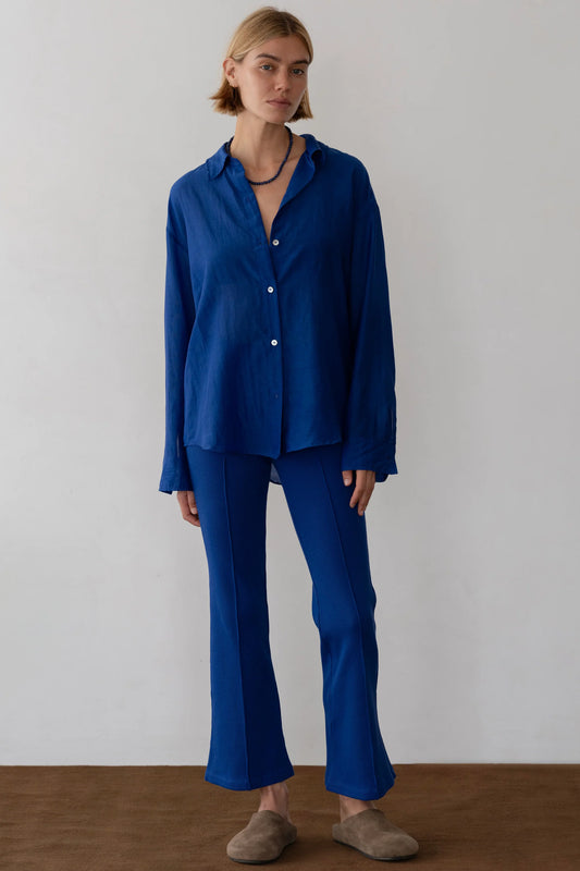 Donni Rib Kick Flare Pant - Azure