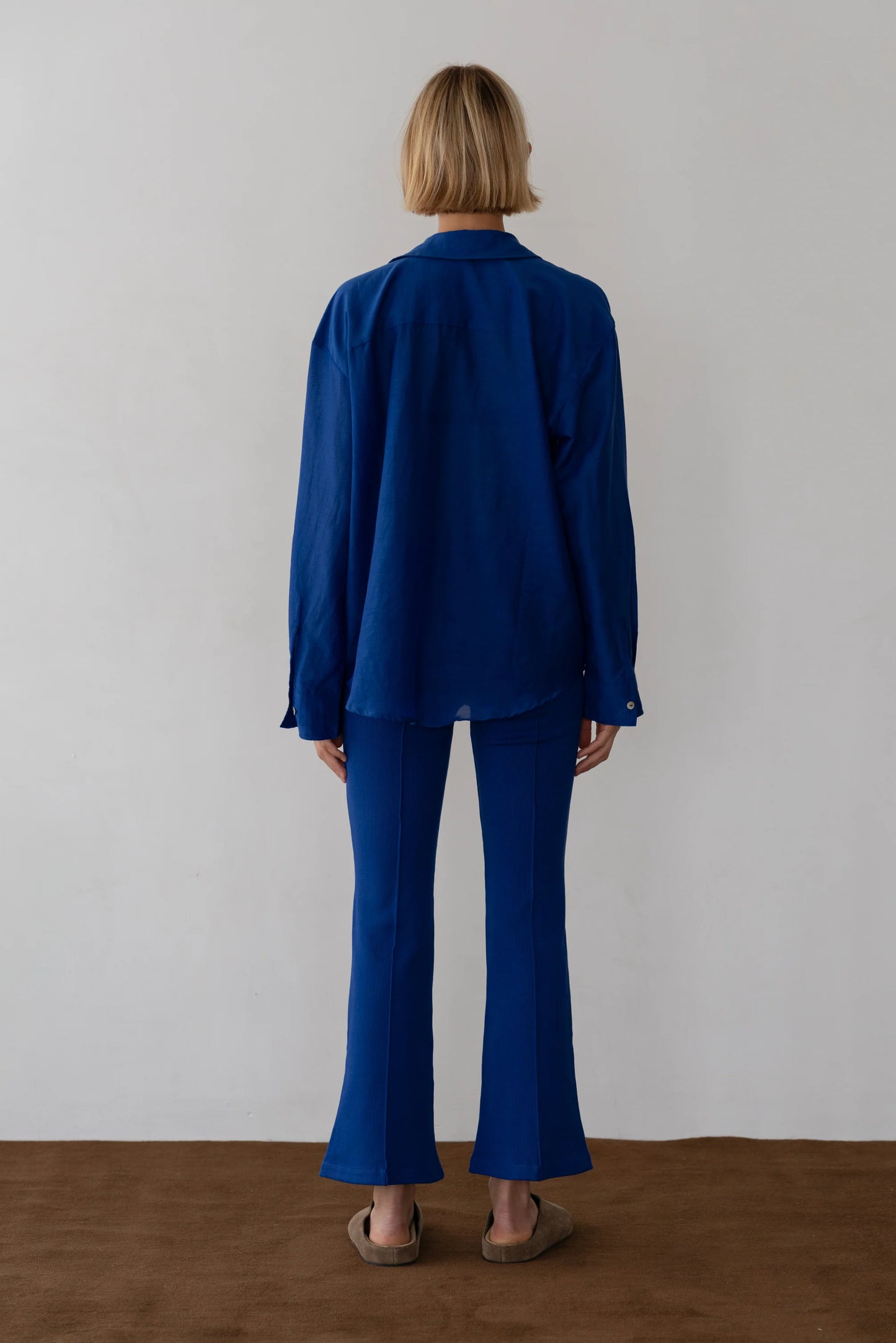 Donni Rib Kick Flare Pant - Azure