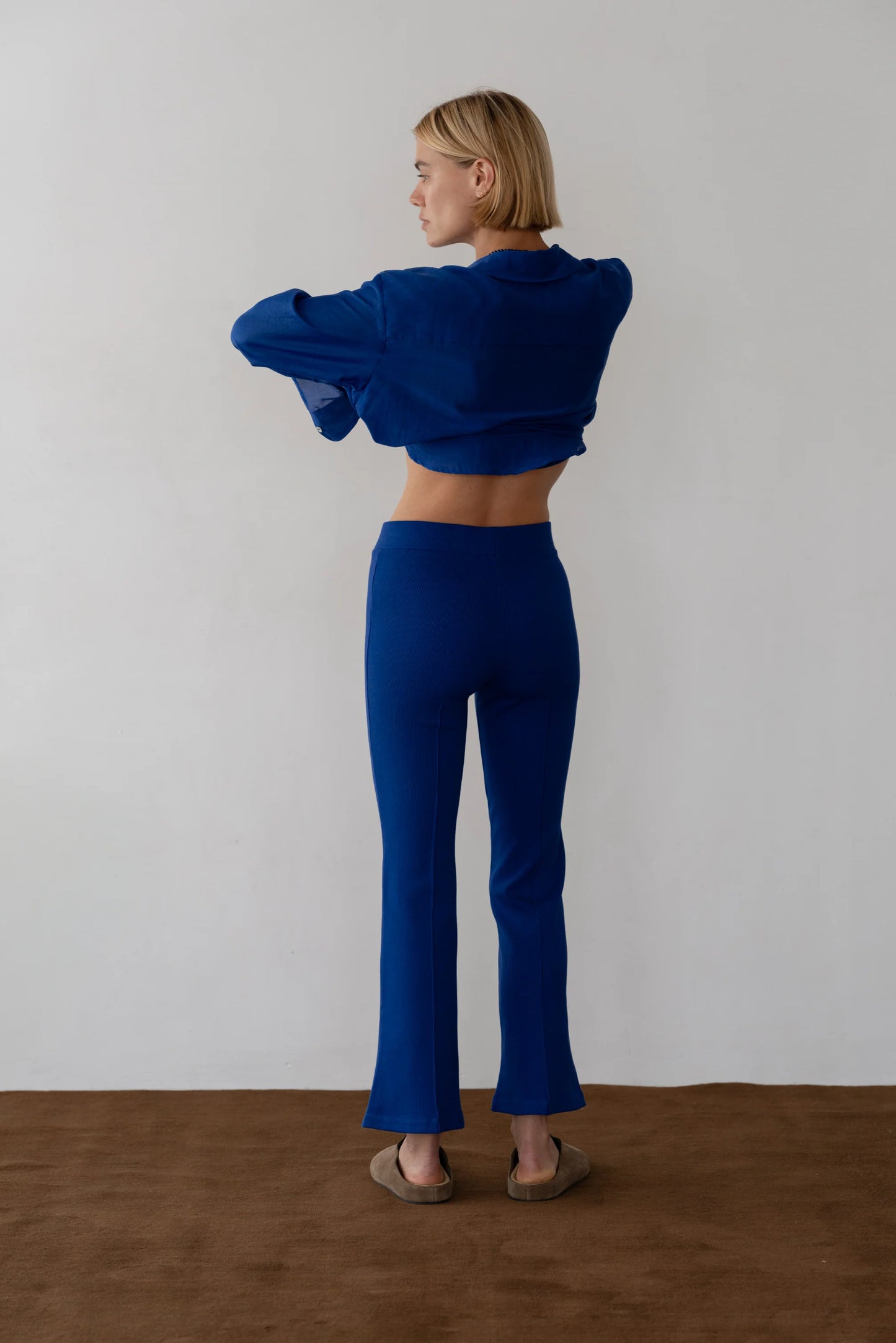Donni Rib Kick Flare Pant - Azure