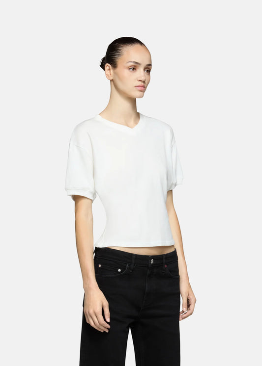 EB Denim Henry V-Neck Tee - White