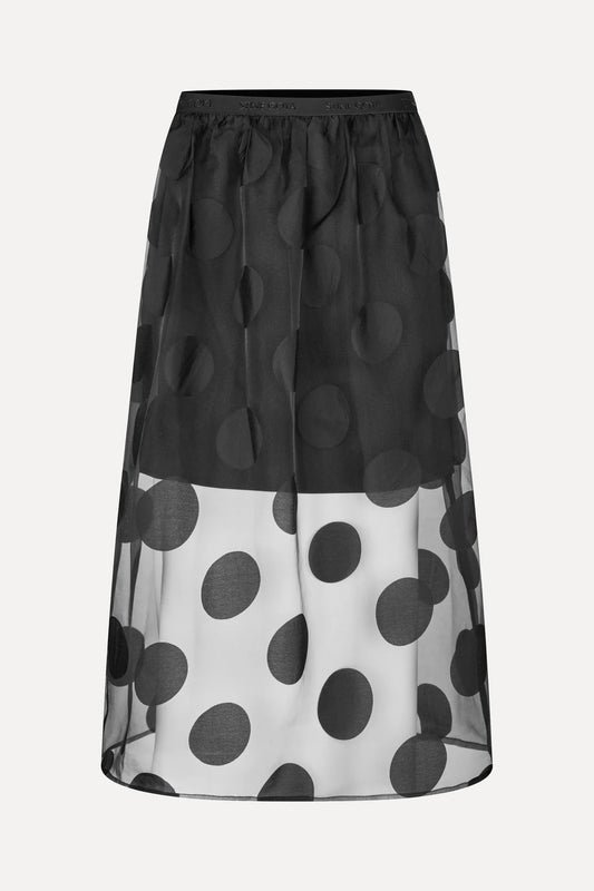 Stine Goya Dotted Organza Midi Skirt - Black