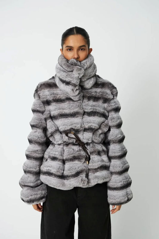 Stella-Nova Faux Fur Jacket - Grey