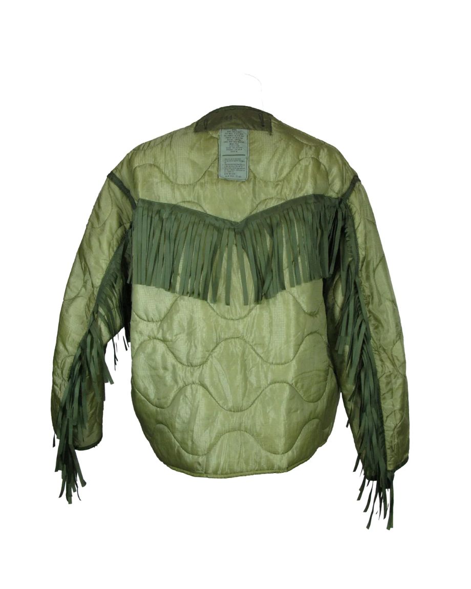 Sloppy Seconds Military Liner Jacket with Fringe - Green