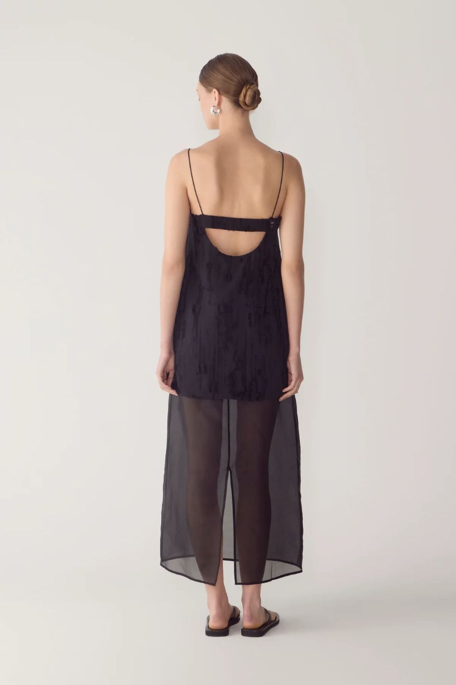 Foemina Hermione Frayed Jacquard Dress - Black