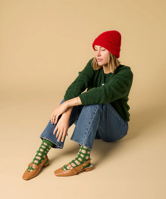 Hansel from Basel Cashmere Ribbed Beanie - Red