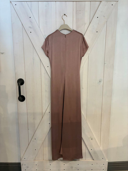 Alysi V-Neck Satin Dress - Choco