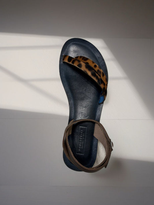 Marco Delli Elba Strappy Sandal - Leopard Pony