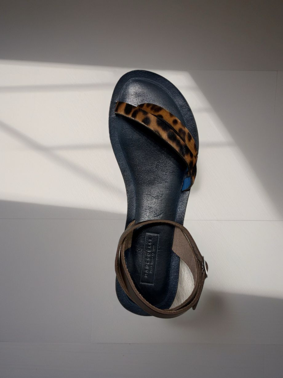 Marco Delli Elba Strappy Sandal - Leopard Pony