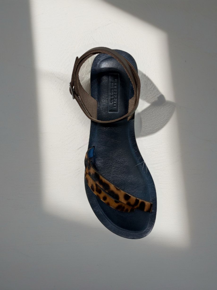 Marco Delli Elba Strappy Sandal - Leopard Pony
