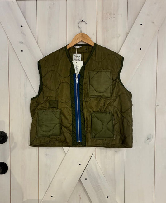 Sloppy Seconds Liner Vest - Olive/Cobalt