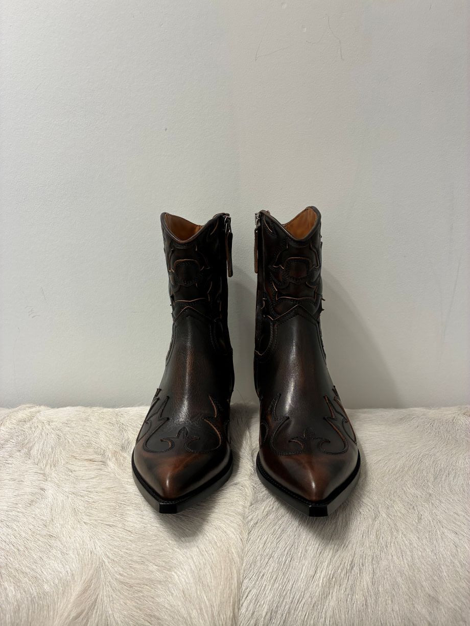 Buttero Flee Leather Ankle Boot - Copper