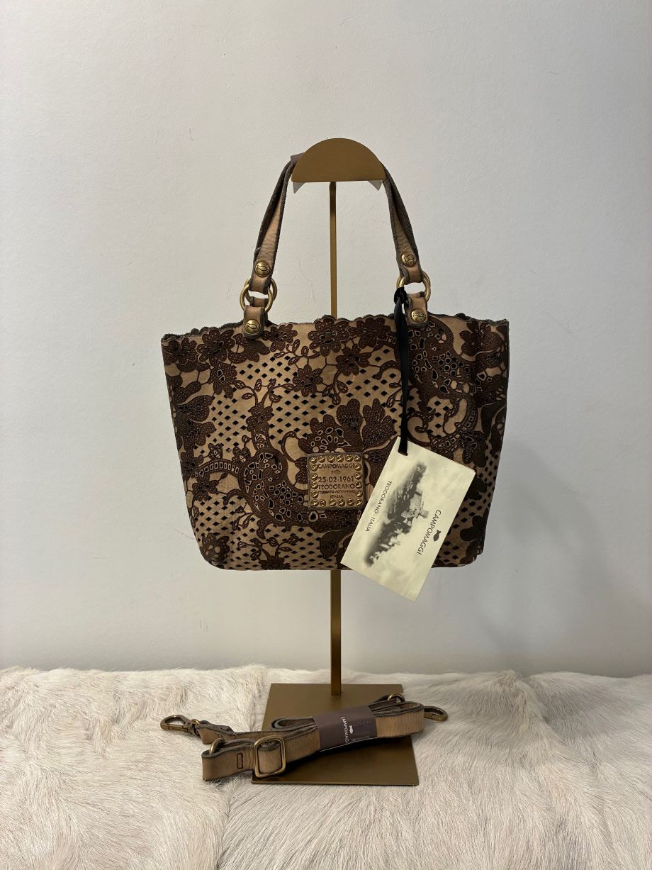 Campomaggi Maura Perforated Crossbody Bag - Ghiaccio