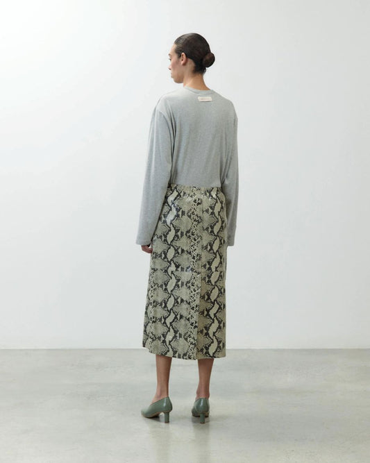 Alysi Embossed Leather Skirt - Python