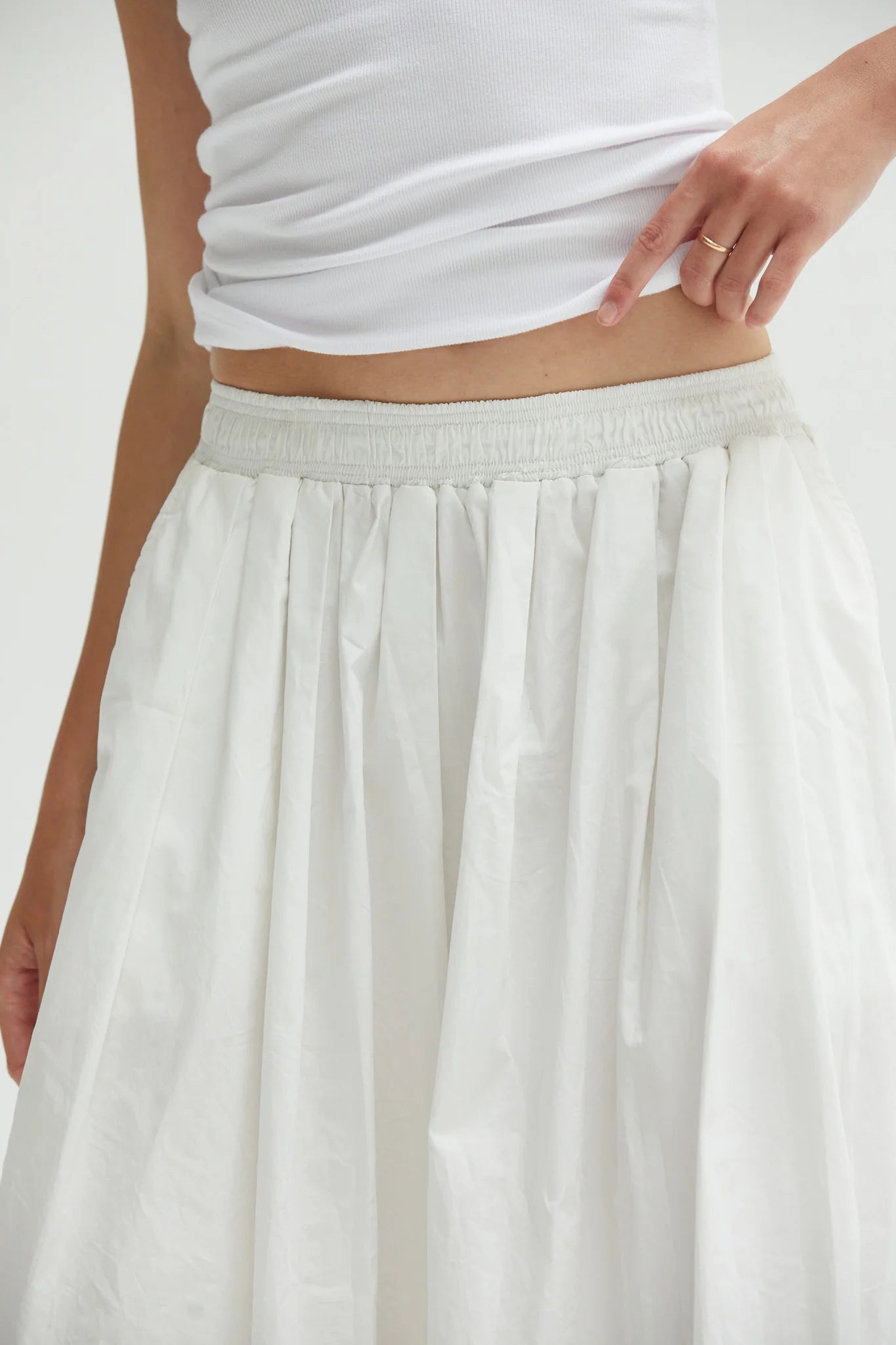 Asher Kate Poplin Skirt - White