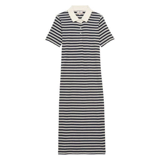 Ines de la Fressange Romane Polo Dress - Navy/Ecru