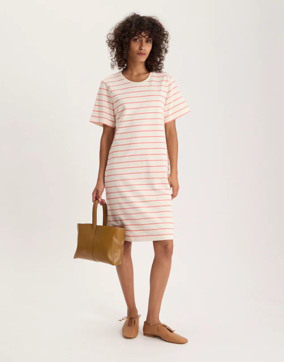 Ines de la Fressange Axelle T-Shirt Dress - Pink/Ecru