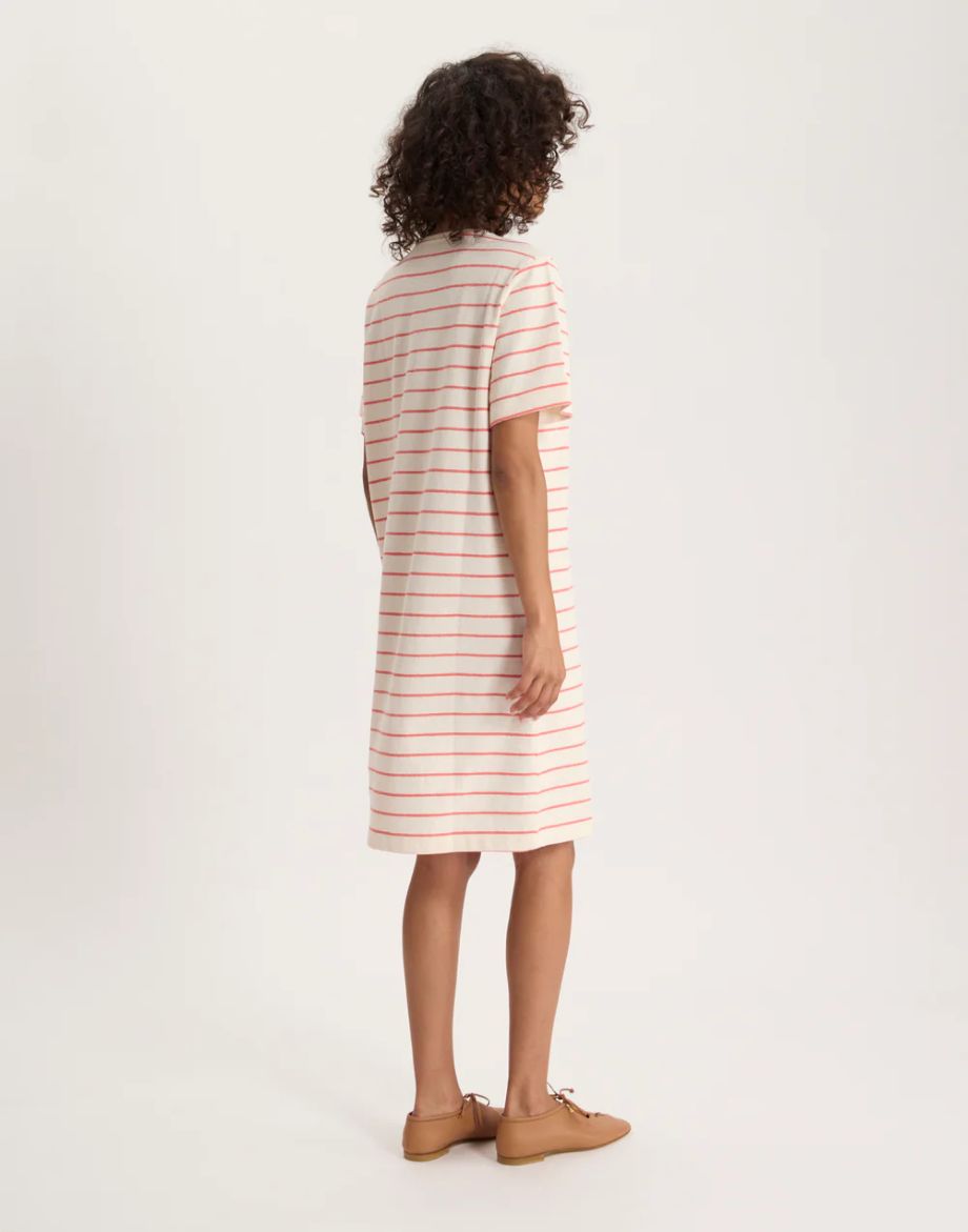 Ines de la Fressange Axelle T-Shirt Dress - Pink/Ecru